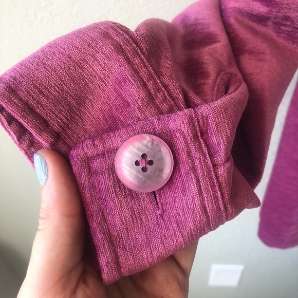 Soft Surroundings Fiona Tunic Top Size Large Pink Longline Velvet A-Line Peplum - Picture 5 of 11